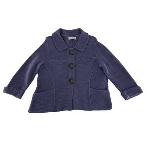 Willow‎ Anthropologie Blue Knit Cardigan Sweater Jacket Lagenlook Boho See Pics